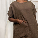 Harper Tunic in Midweight Linen cacao#color_cacao