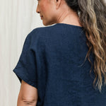 Harper Tunic in Midweight Linen Indigo#color_indigo