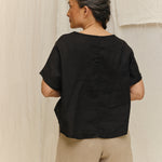 Linn Tee in Lightweight Linen Ink#color_ink