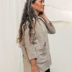 Long Sleeve Harper Tunic in Midweight Linen Flax#color_flax
