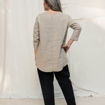 Long Sleeve Harper Tunic in Midweight Linen Flax#color_flax