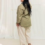 Long Sleeve Harper Tunic in Midweight Linen Pear#color_pear