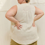 Sleeveless Kara Snap Top in Lightweight Linen Salt#color_salt