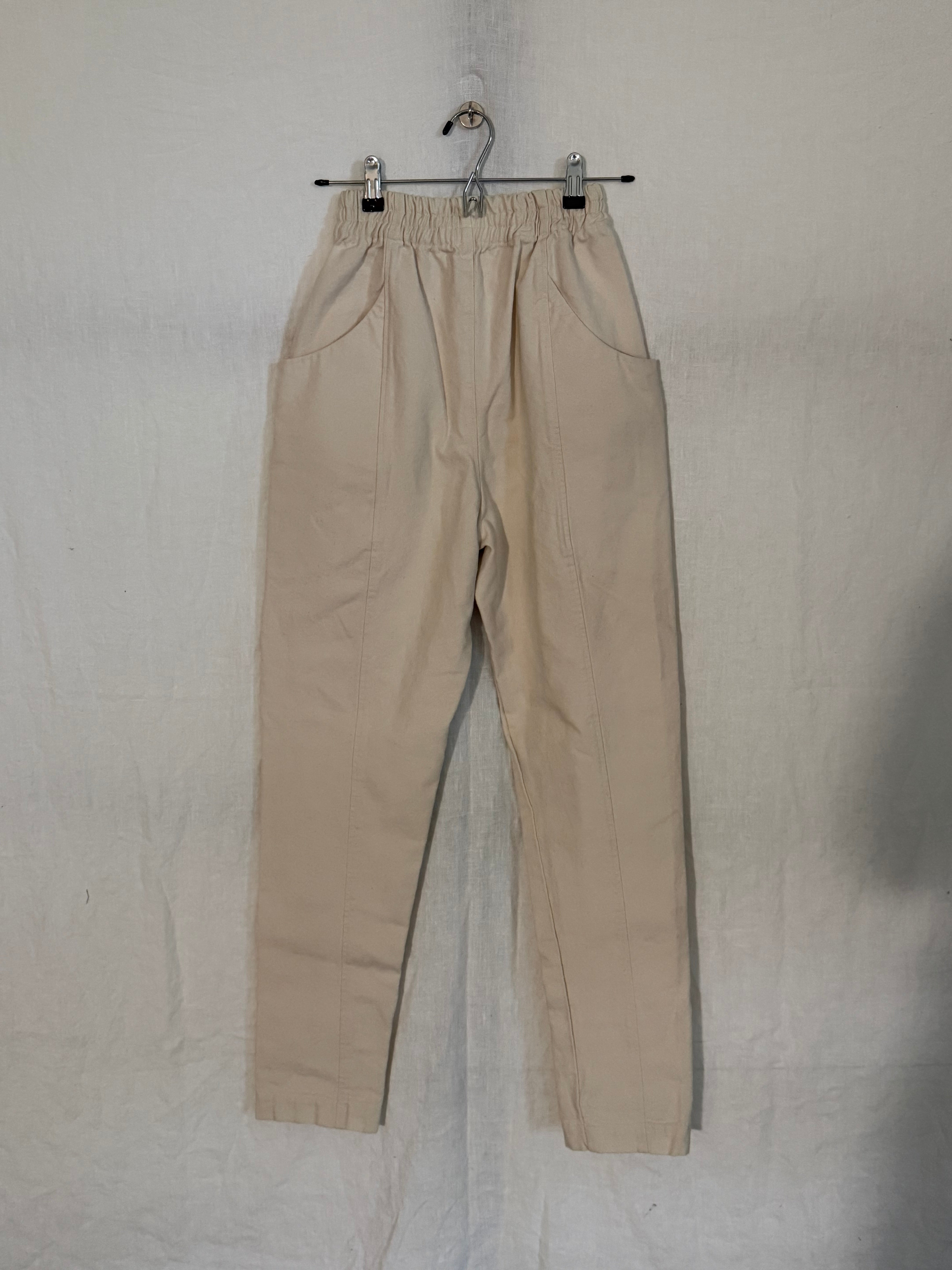 Clyde Work Pant in Cotton Canvas, Natural, Size 0-Tall | SAMPLE SALE