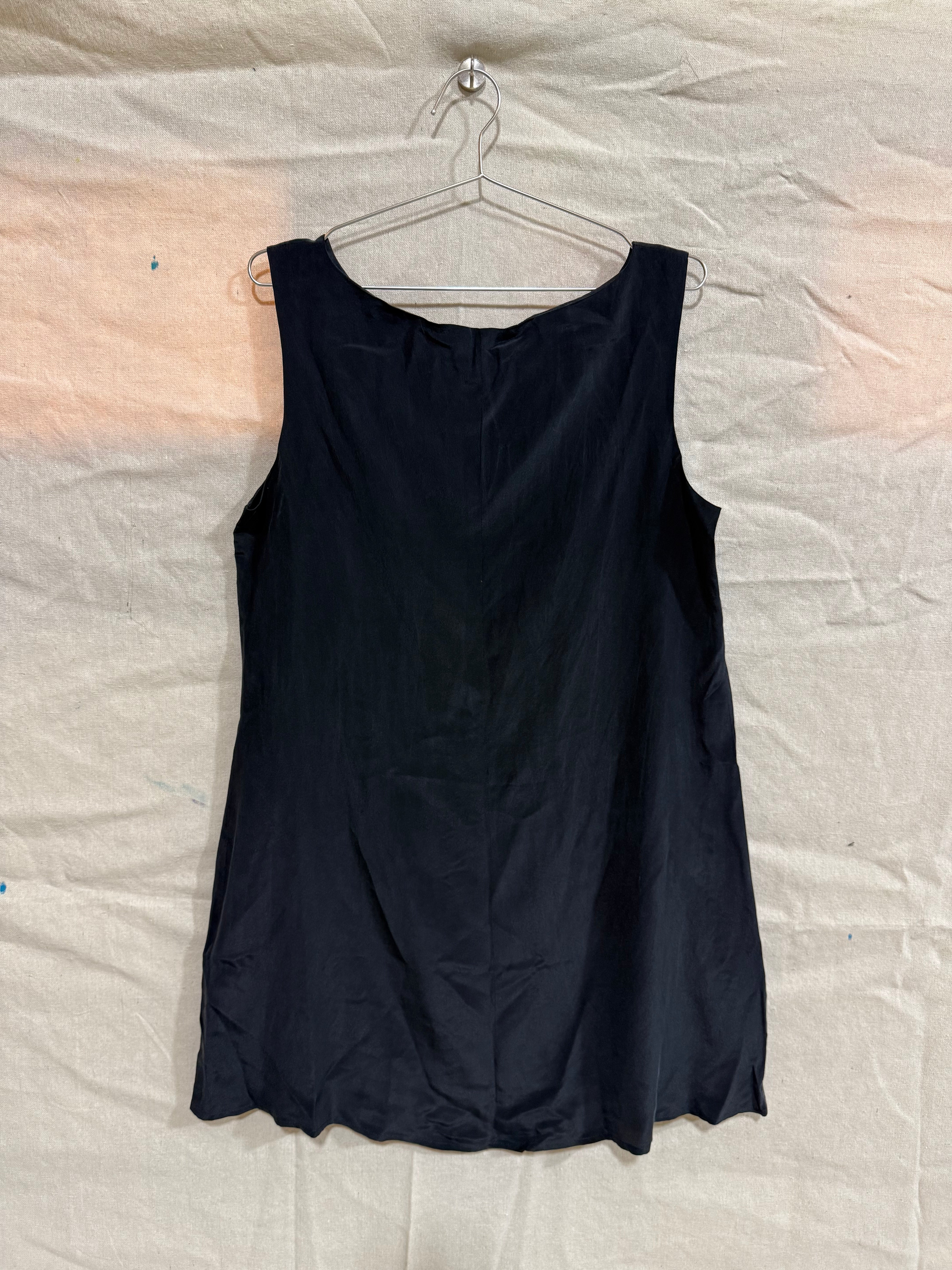 Gemma Dress in Silk Crepe, Black, Size XS/S | SAMPLE SALE A-09
