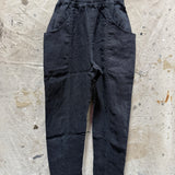 Clyde Work Pant in Midweight Linen, Black, Size 000-Regular | SAMPLE SALE