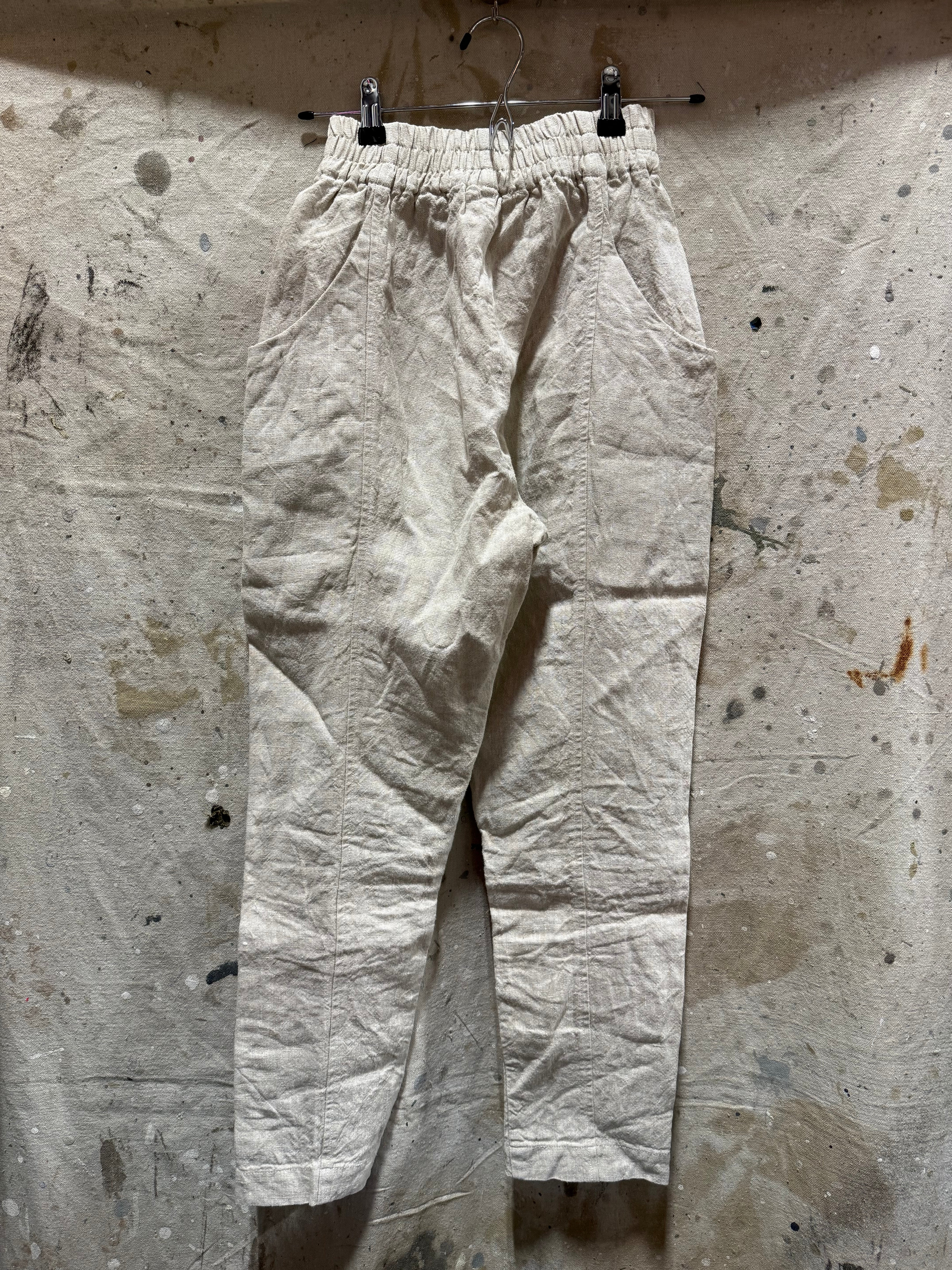 Clyde Work Pant in Midweight Linen, Flax, Size XXS | SAMPLE SALE