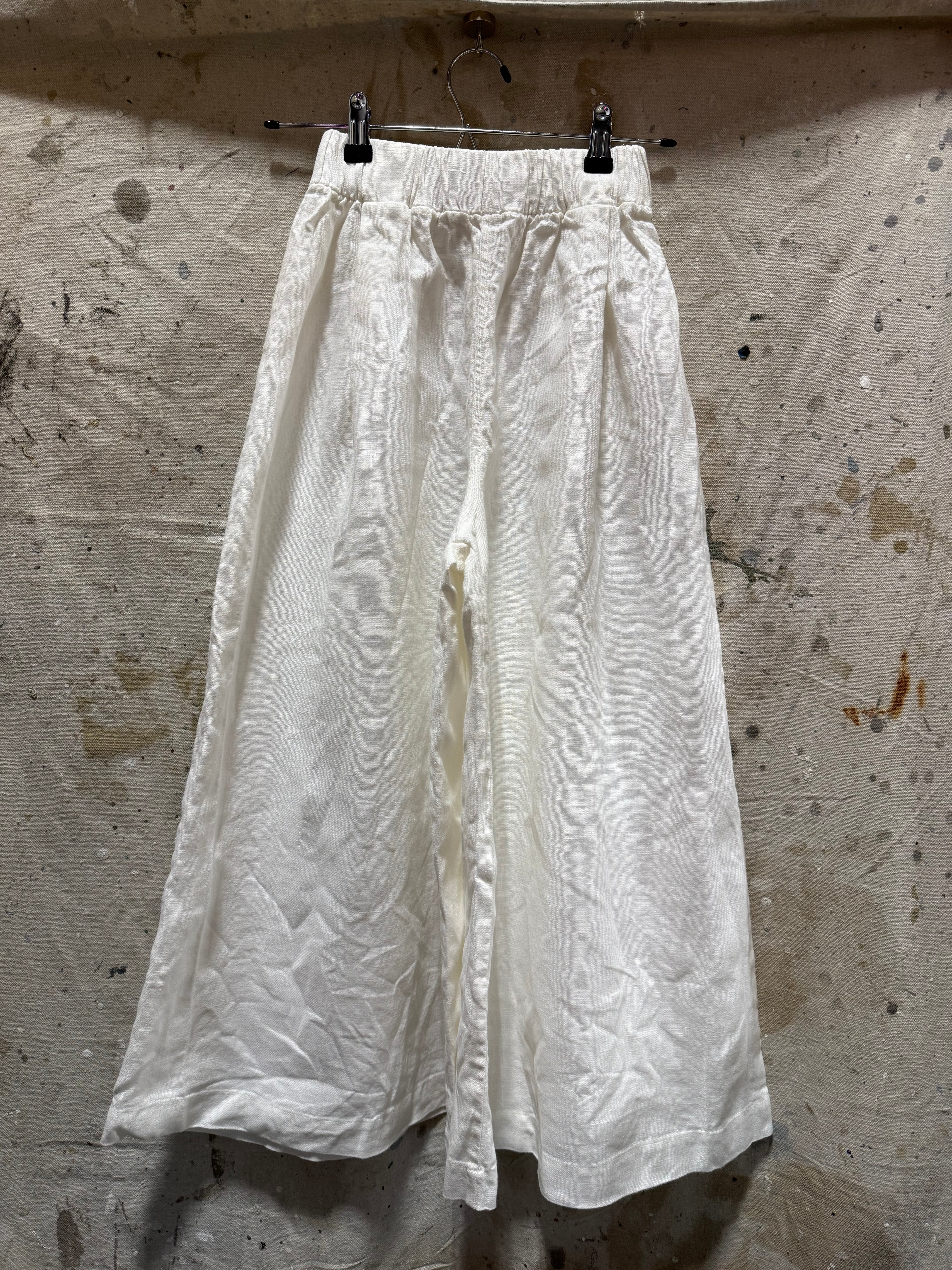 Andy Palazzo in Midweight Linen, Ivory, Size XXS-Regular | SAMPLE SALE