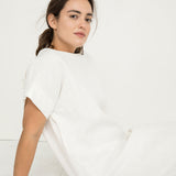 Georgia Midi in Midweight Linen Ivory- Natalie-OS